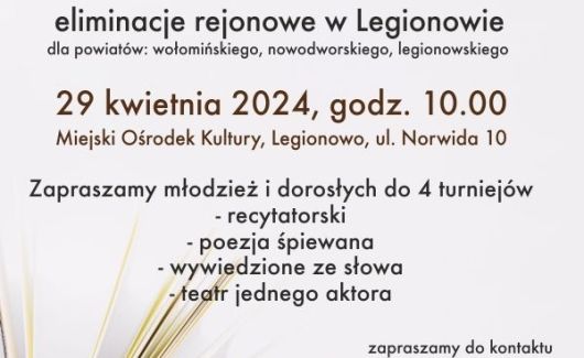 Grafika promująca Ogólnopolski Konkurs Recytatorski
