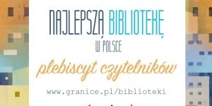 Grafika promująca plebiscyt czytelników na najlepszą bibliotekę w Polsce